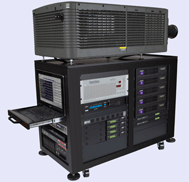 CHRISTIE máquina versátil com tudo que é preciso para fazer uam projecção digital em cabines de projecção como cinema ao ar livre